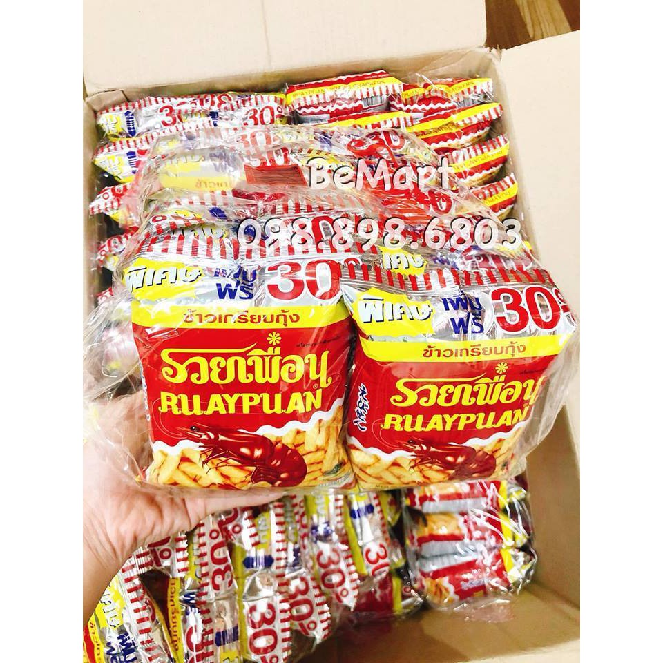 Lốc 12 Gói Snack Tôm Thái RUAYPUAN 240gr