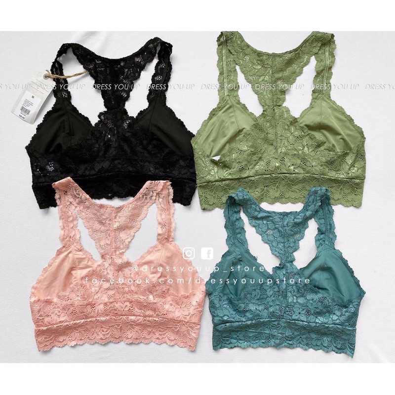 Lace Racerback Bralette - Áo Bra Ren Cổ V Không Đệm Ngực VNXK