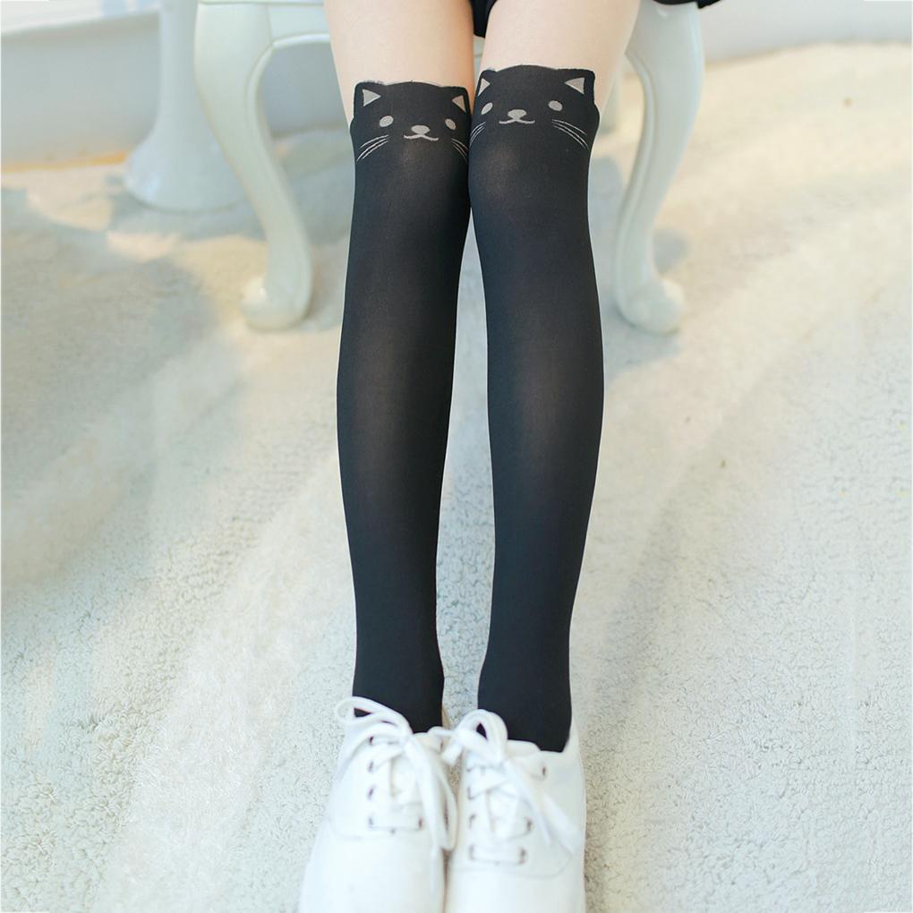 [hxbgxb] Quần Tất In Hình Mèo Thời Trang Cho Nữ