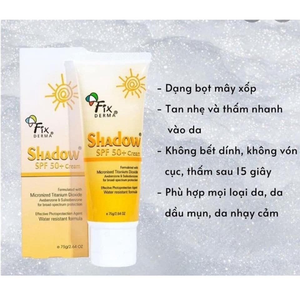 [Hàng Chính Hãng]Kem chống nắng Fixderma shadow SPF 50+ cream 75gram Korea-Store 1602 | BigBuy360 - bigbuy360.vn