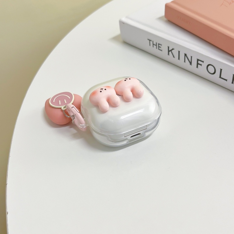 Vỏ Bảo Vệ Hộp Sạc Tai Nghe Samsung Galaxy Buds Pro & Buds 2 Hình Thỏ Cinnamon 3D Chống Sốc