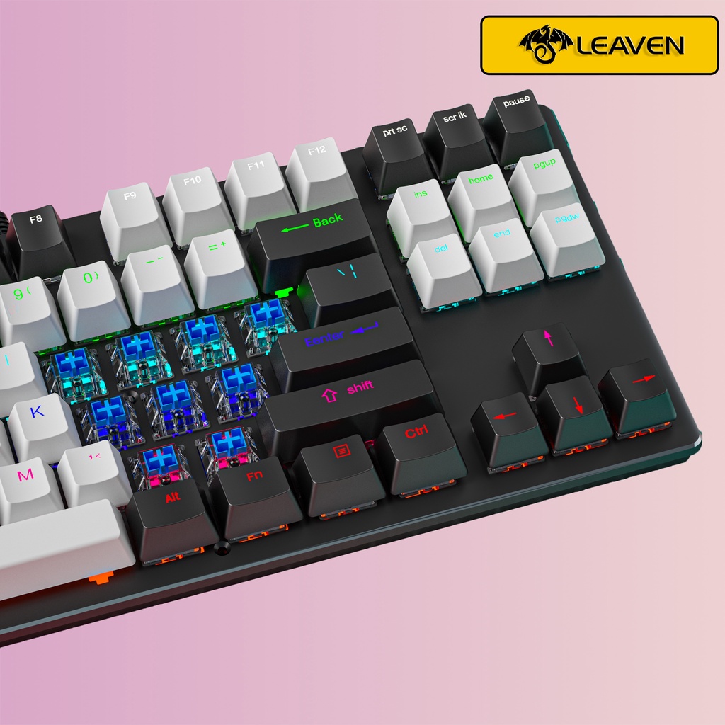 Bộ bàn phím cơ chơi game K550 Leaven,bàn phím kèm thêm chuột sẽ được tặng tấm lót chuột.