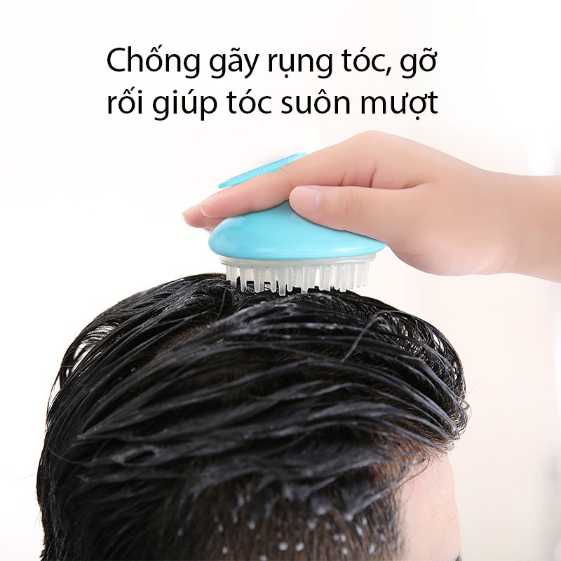 [QUÀ TẶNG] Lược gội đầu massage da đầu đa năng sạch da đầu, giảm gãy rụng tóc, thư giãn silicone LGĐ01