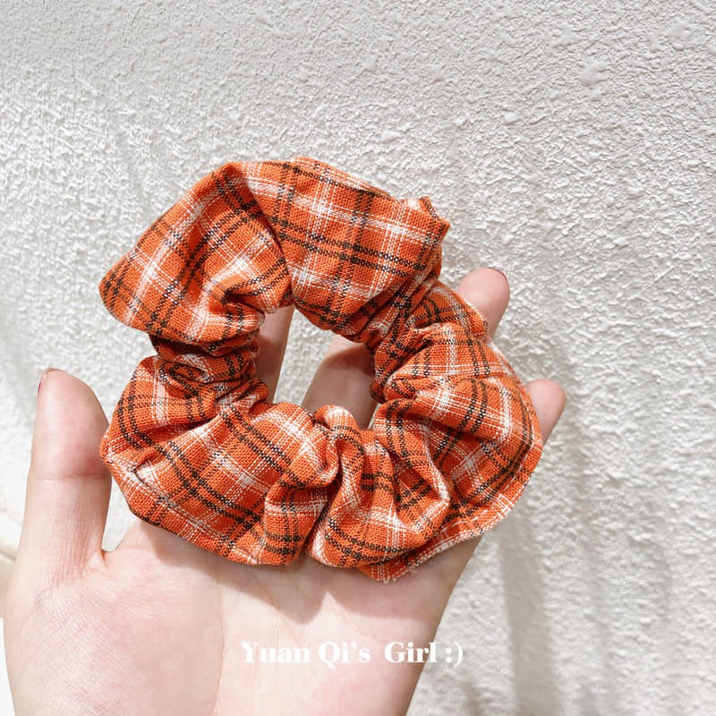 Dây buộc tóc vải màu caro hottrend