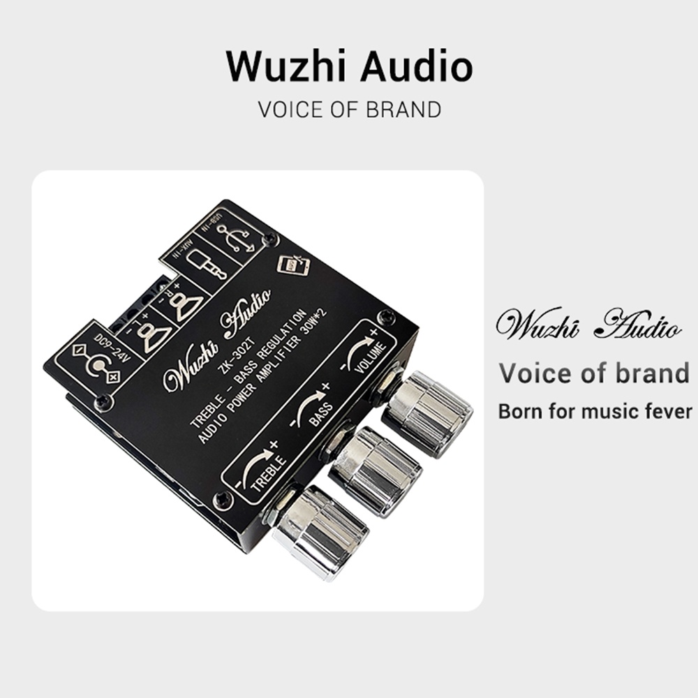 Mô đun khuếch đại âm thanh kỹ thuật số DIYMORE ZK-302T với âm trầm cao và thấp 30W+30W