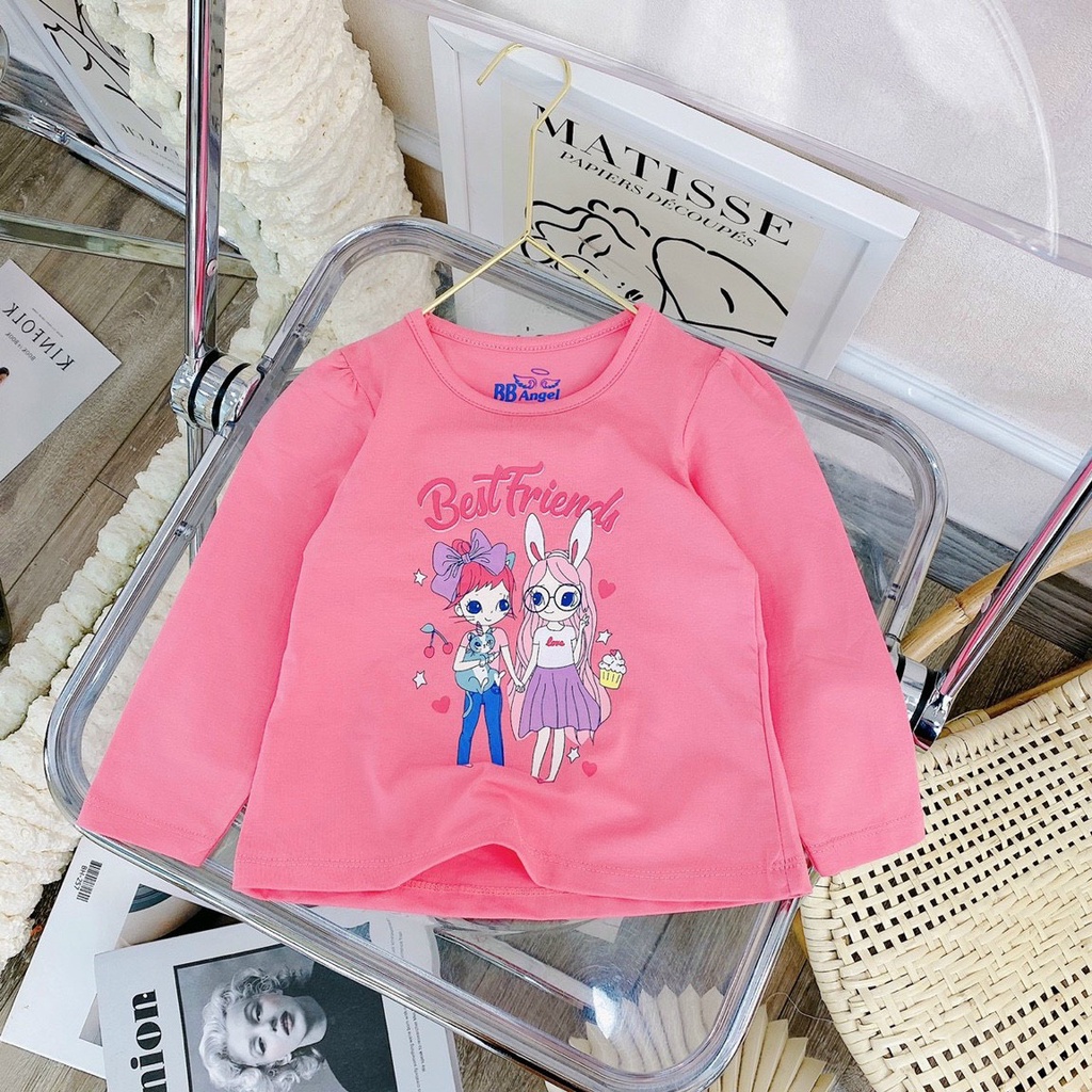 7-32kg Áo thu đông BB angel chất liệu cotton sài gòn hình bé gái best friend đáng yêu