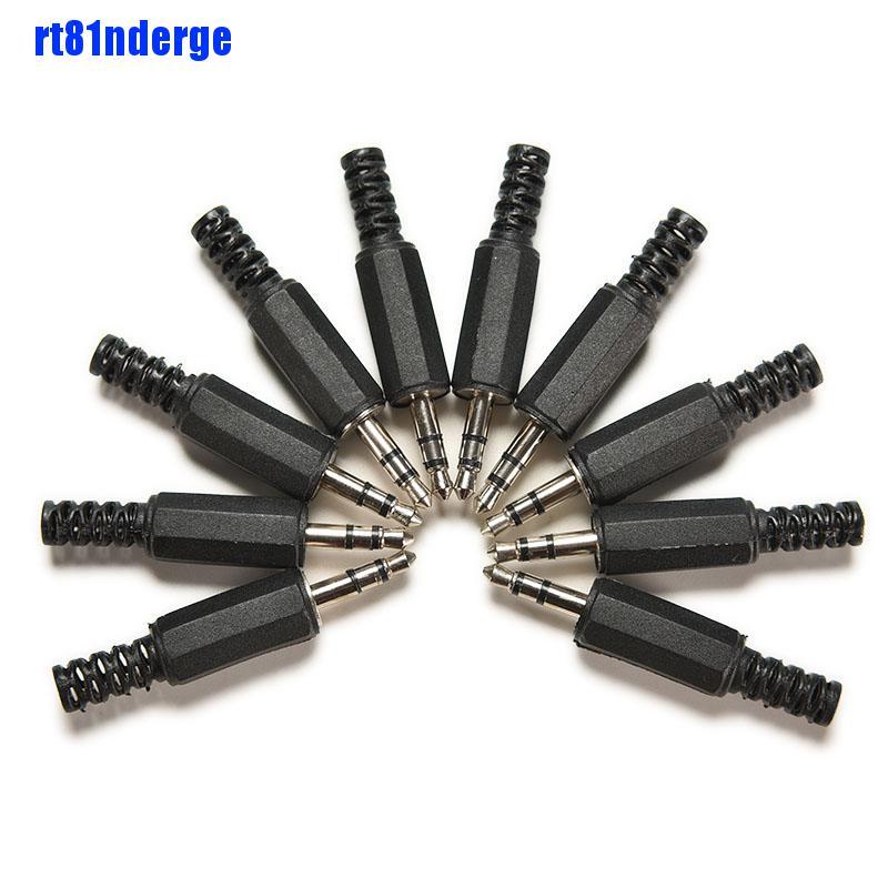 Set 10 Đầu Nối Jack Cắm Âm Thanh 3.5mm 1 / 8 &quot;Chuyên Dụng