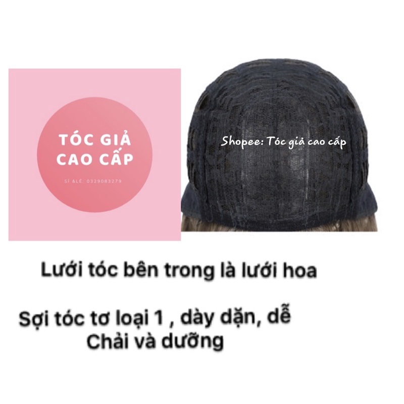 Tóc giả nữ cả đầu - Nguyên đầu xù dài omber - 60cm