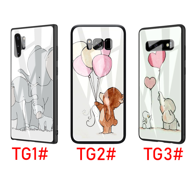 Ốp Điện Thoại Kính Cường Lực In Hình Voi Màu Cầu Vồng D76 Cho Samsung A10 A20 A30 A40 A50 A60 A70 A51 A71 A81
