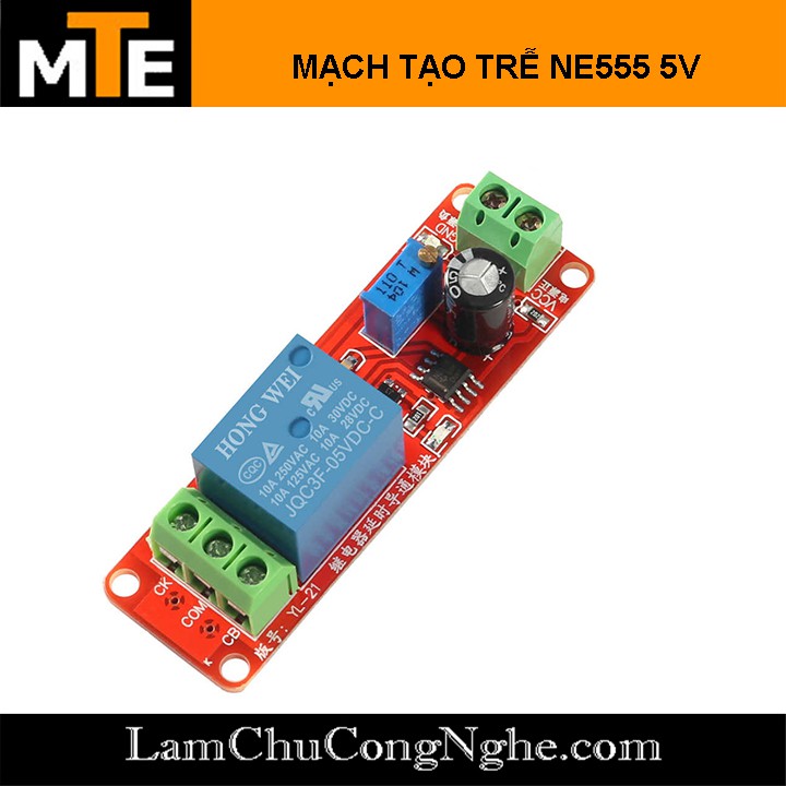  Mạch tạo thời gian trễ đóng relay NE555 5V - 12V