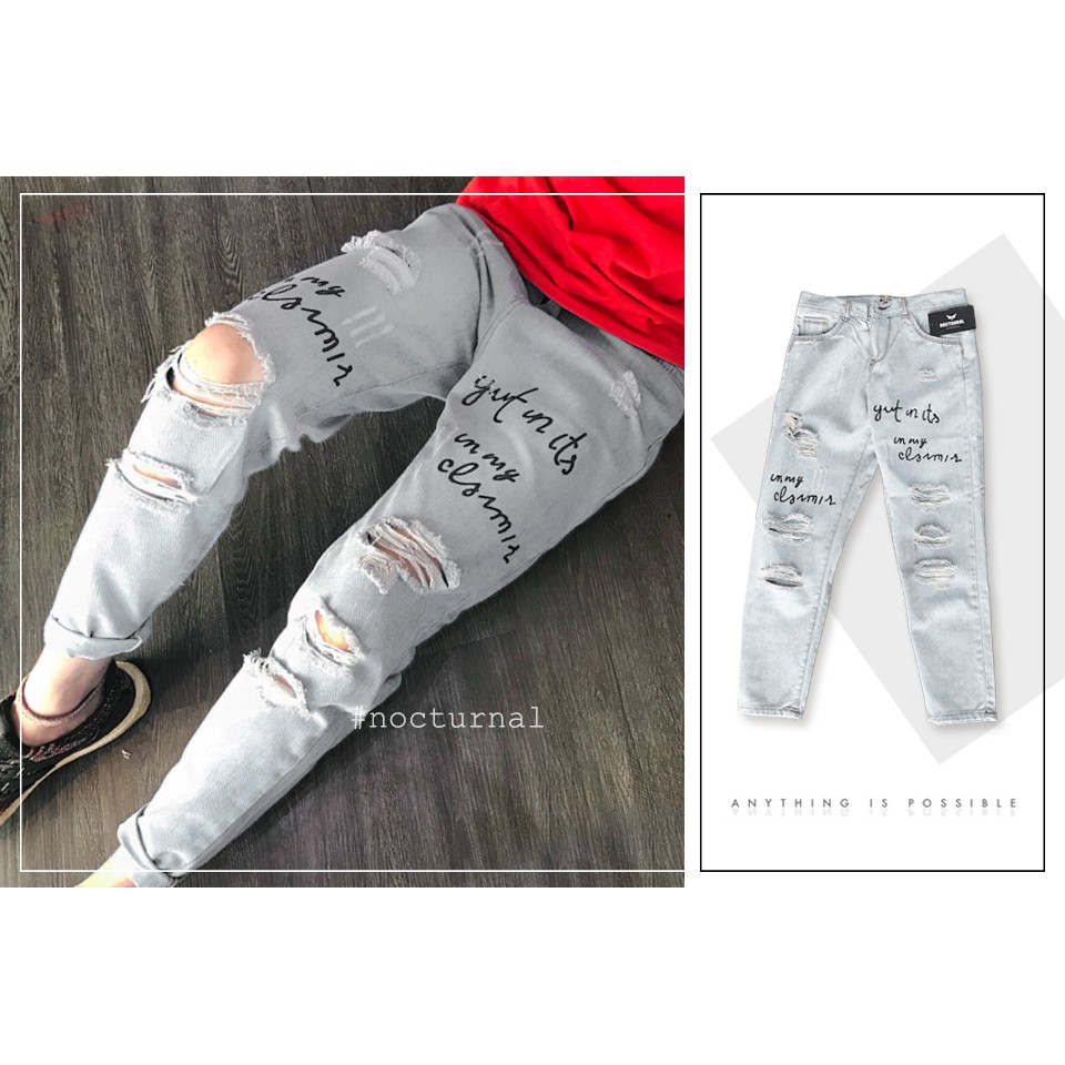 Quần Jean Destroy Nocturnal Unisex (ảnh thật tự chụp)