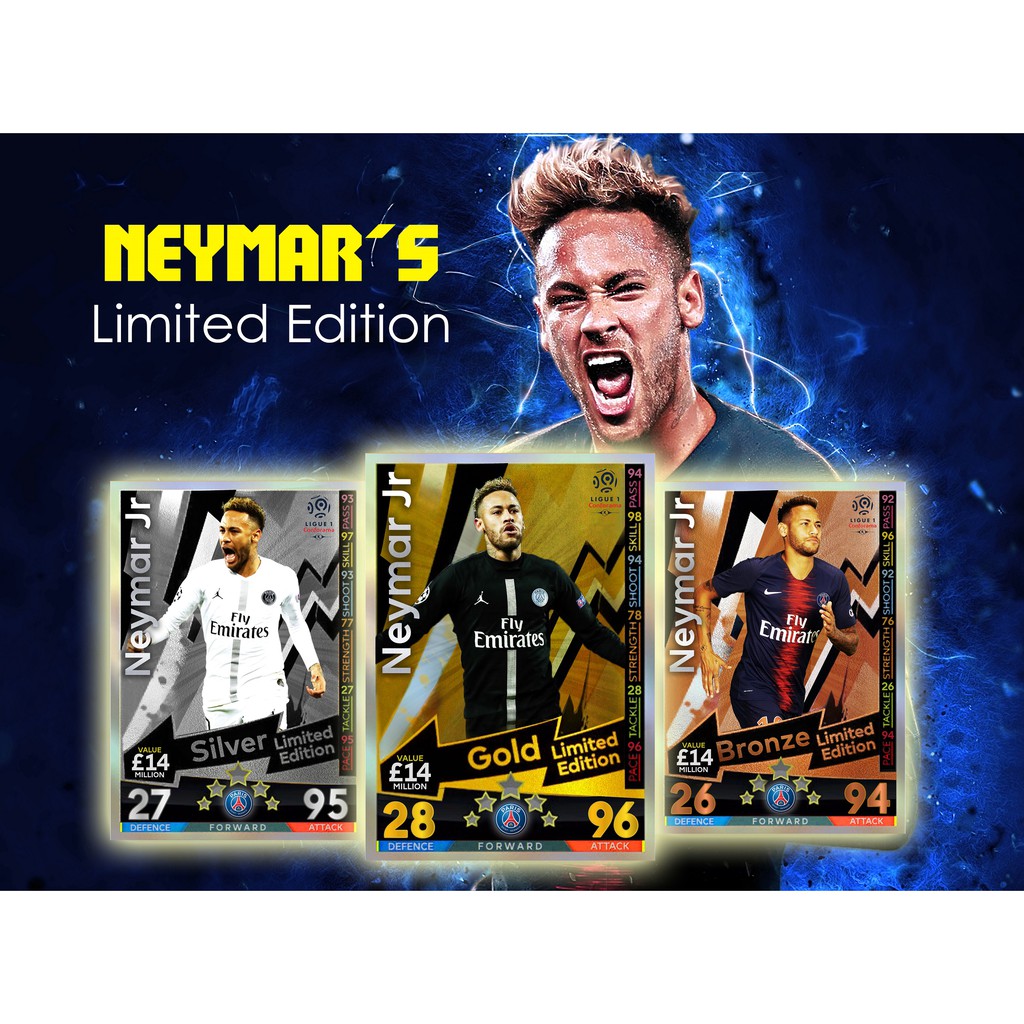 Thẻ in Match Attax Limited Edition - Siêu sao Neymar Jr.