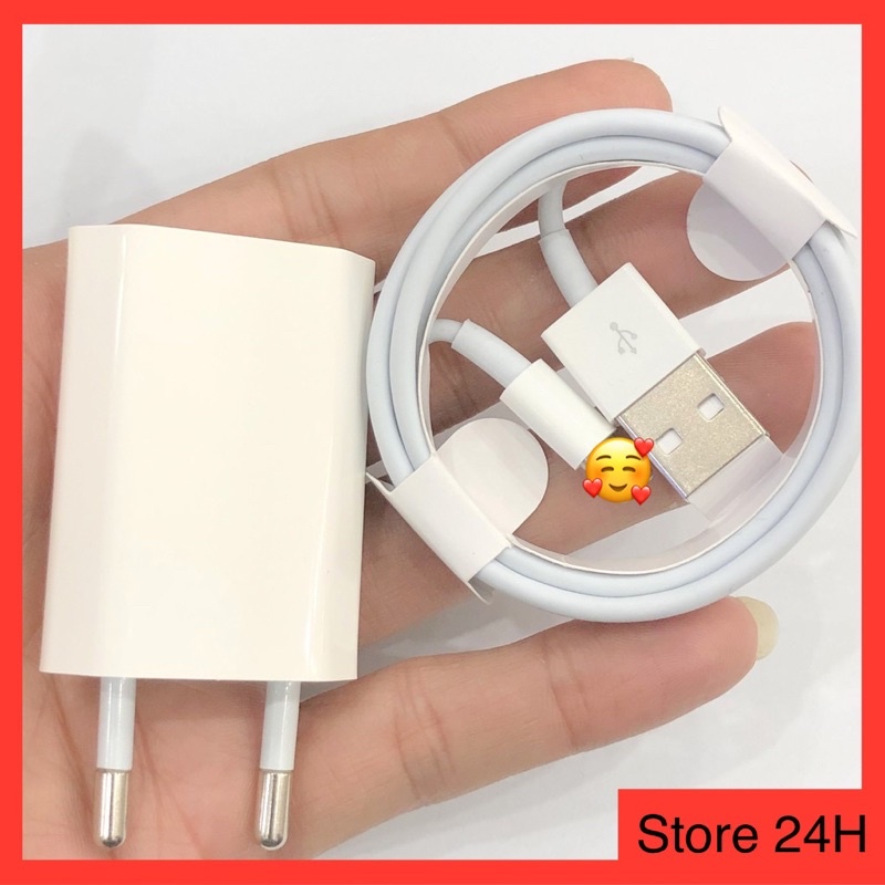 Bộ Củ Sạc Dẹp 5w + Cáp Sạc 6ic Chân (Lai Ning) Cho (Ai Phon) 5/6/7/8/X/11/12/13 - BẢO HÀNH 12 THÁNG