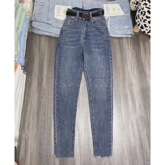 Jeans dài Lưng cao co giãn