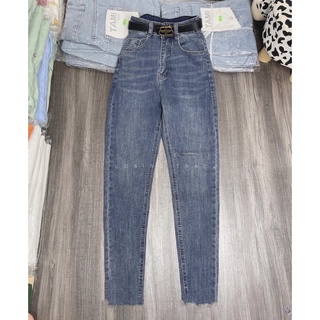 Jeans dài Lưng cao co giãn