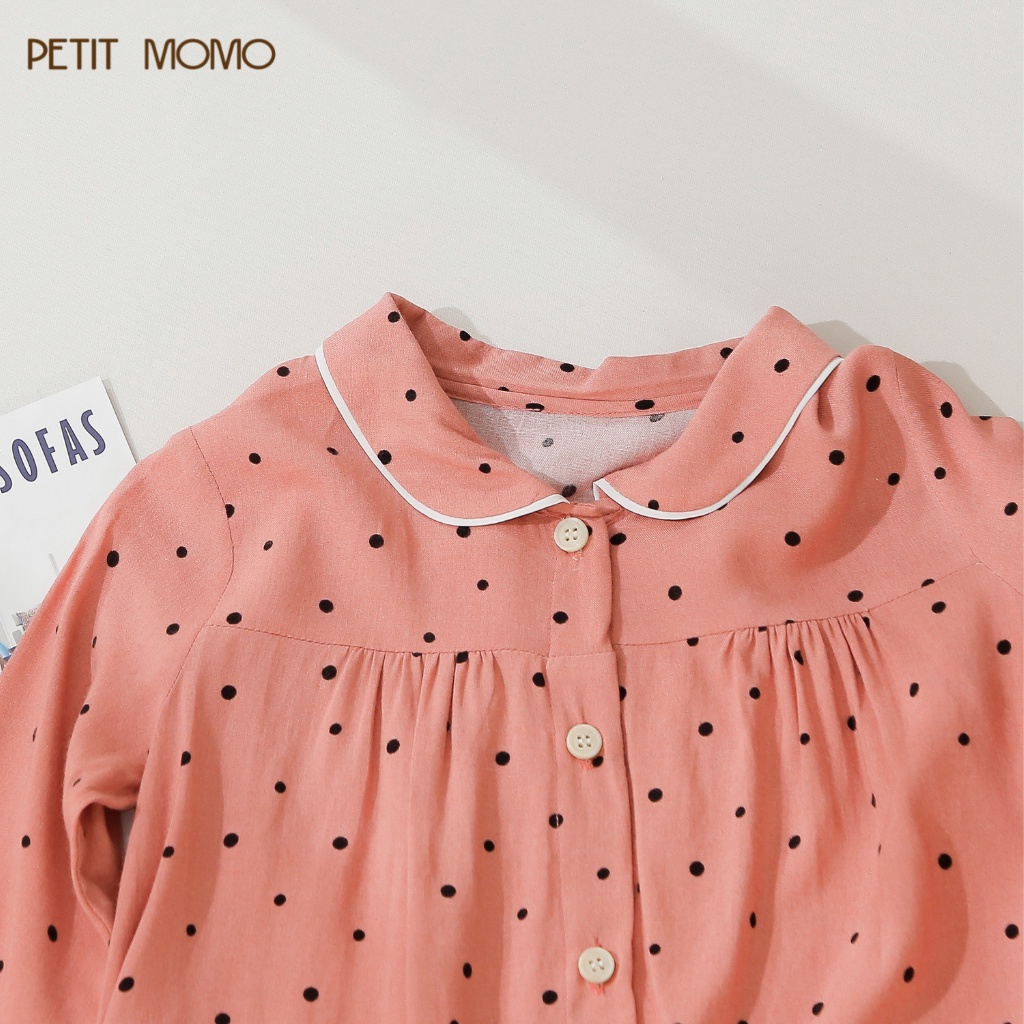 Bộ Đồ Ngủ Dài Tay Pijama Cho Bé Gái PETIT MOMO Chất Vải Lanh Mềm Mại Nhiều Họa Tiết H173