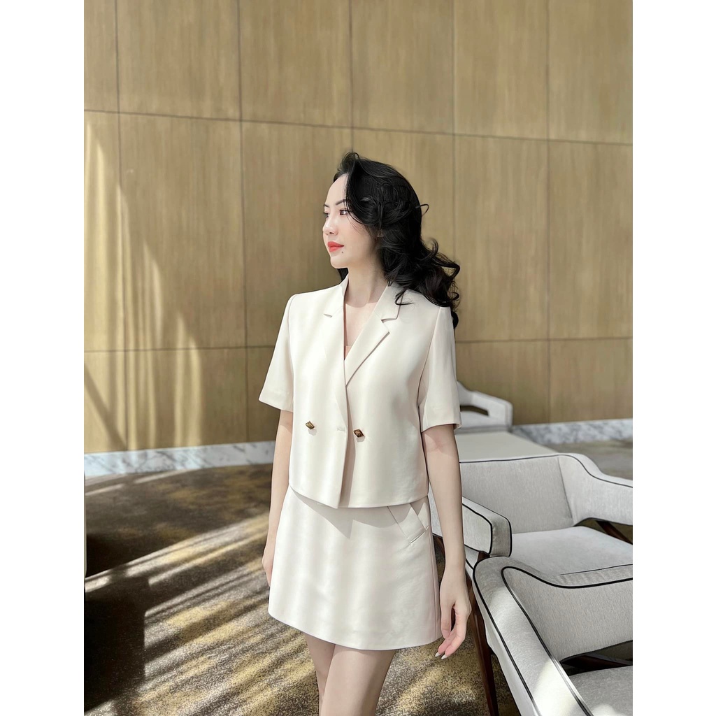 Set Áo Quần Chân Váy Vest Công Sở Nữ NKN Croptop Trẻ Trung V2C Q2C C7C