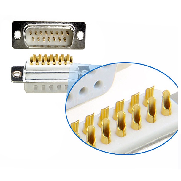 DB15 chân hàn mạ vàng, 2 hàng chân