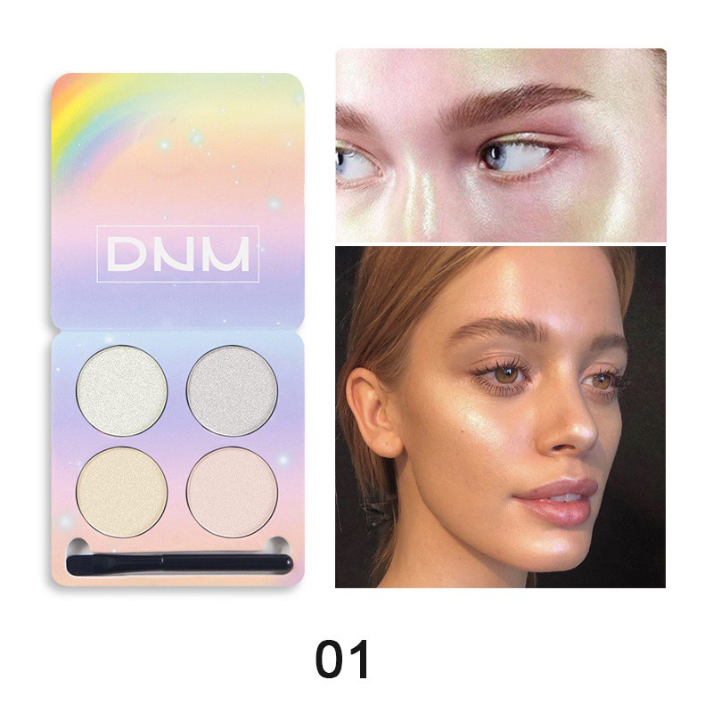 [Hàng mới về] Bảng màu phấn mắt DNM chống nước lâu phai 4 màu sắc kết hợp kèm cọ trang điểm tiện lợi | BigBuy360 - bigbuy360.vn