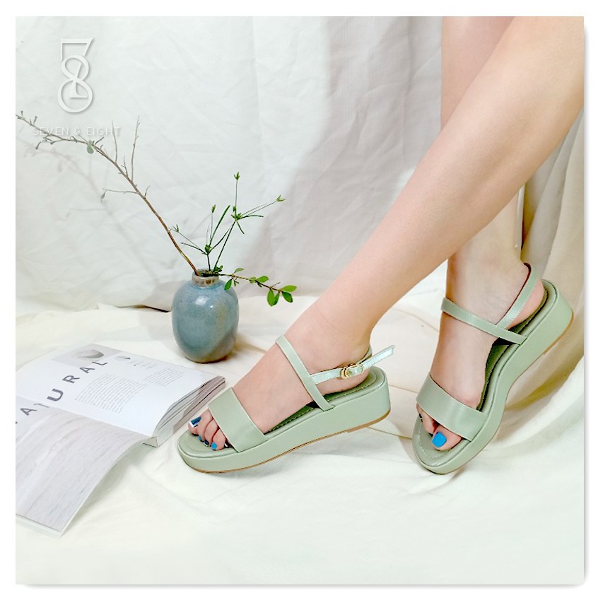 Sandal Nữ Quai Ngang Đế Bánh Mì Seven & Eight 4cm - SBM0001