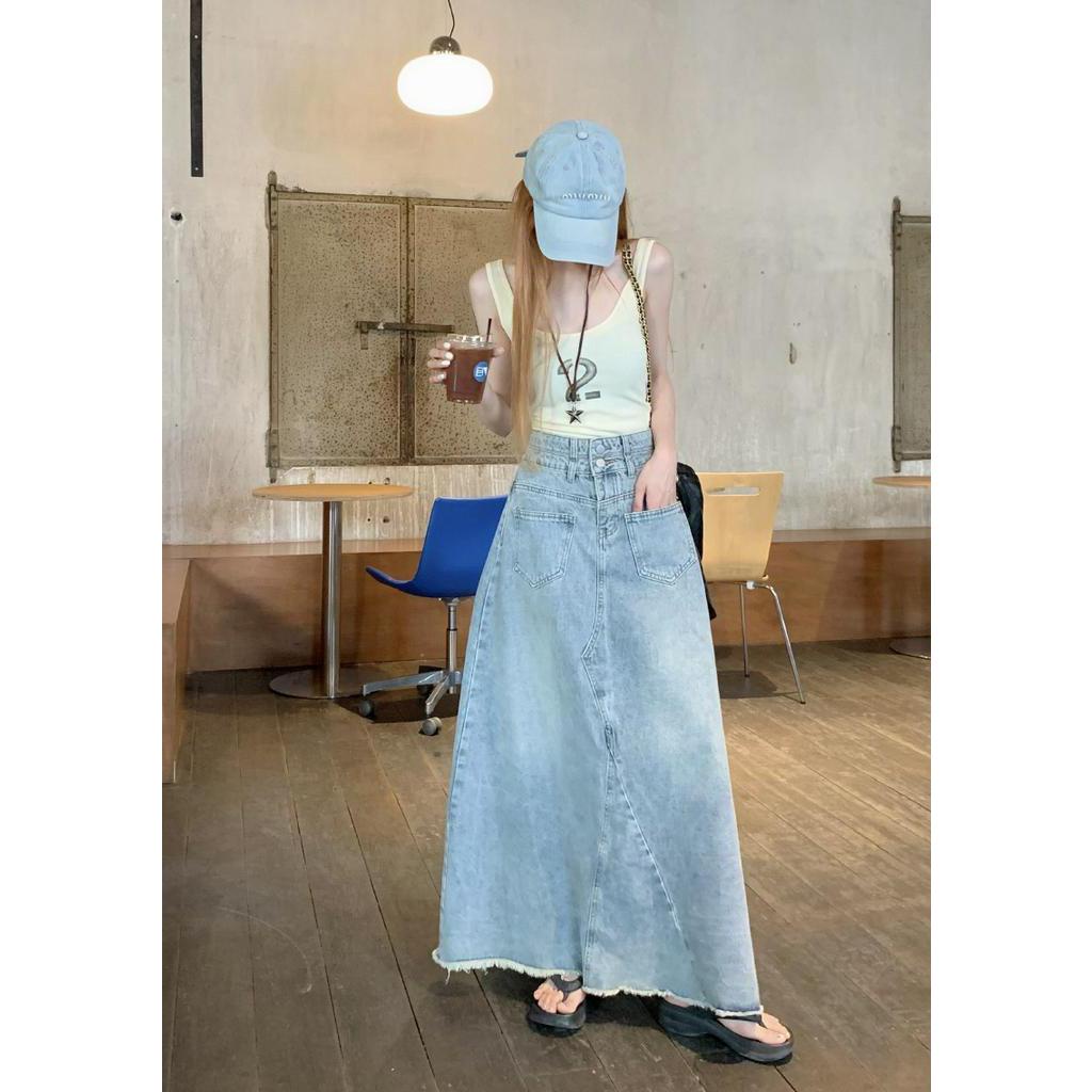 Váy Denim Rộng Cổ Điển 62817