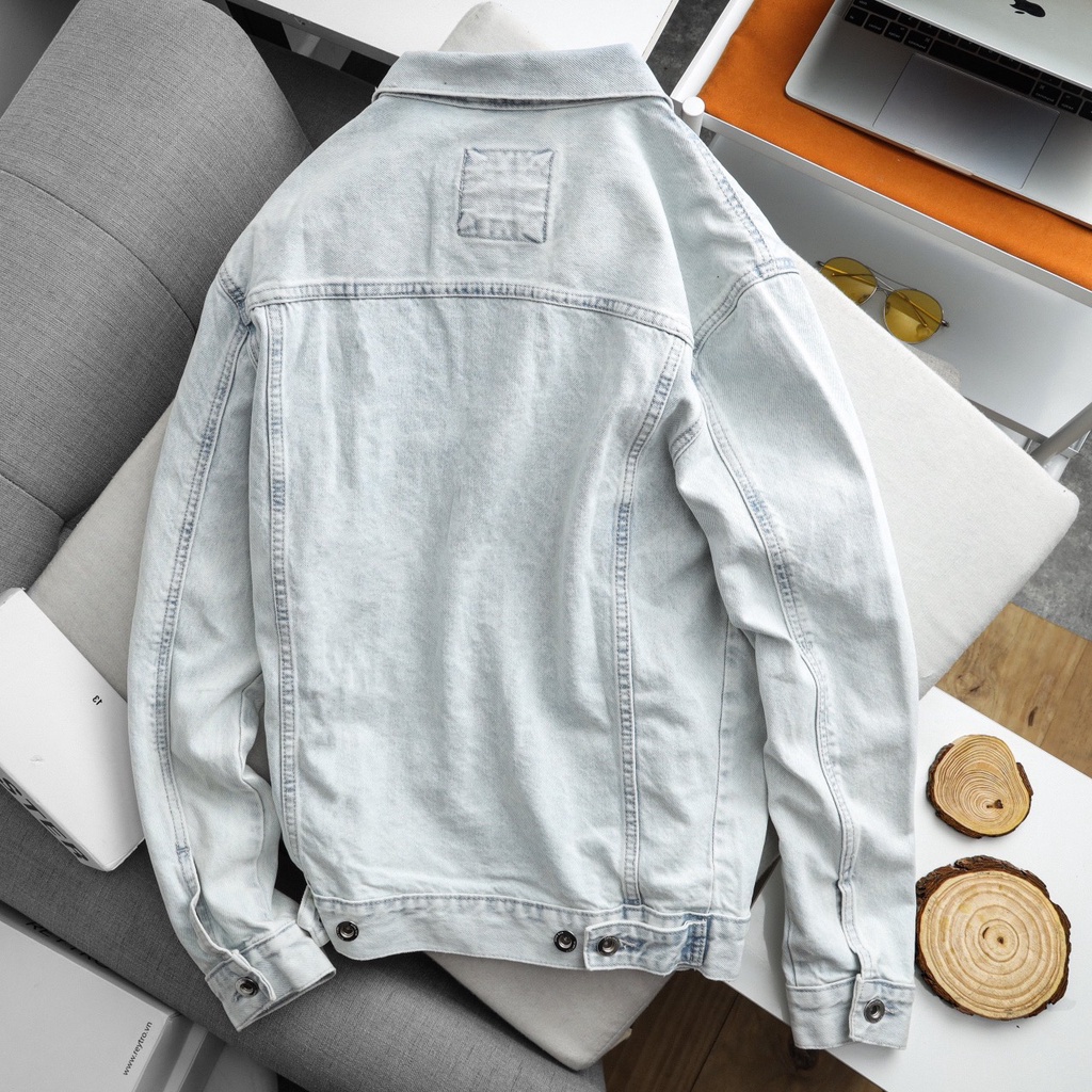 Áo khoác bò nam, áo khoác jeans denim cao cấp, chất liệu dày dặn, đứng form, cúc đồng chống hoen gỉ Andy Denim