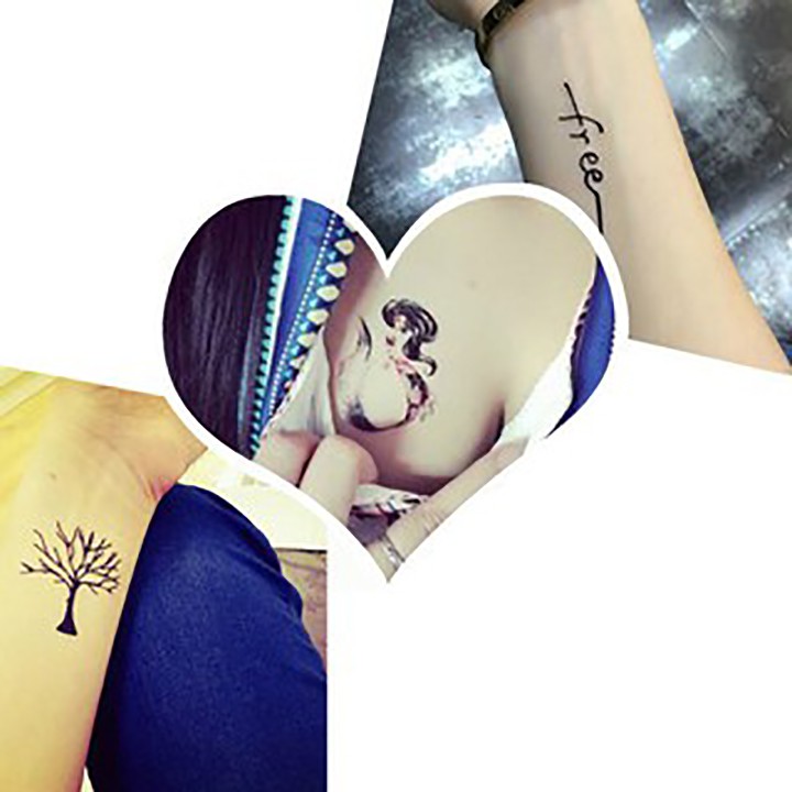 Hình xăm mini nhỏ đẹp dán chân tay lưng tạm thời cho nam nữ xinh cute tattoo nghệ thuật