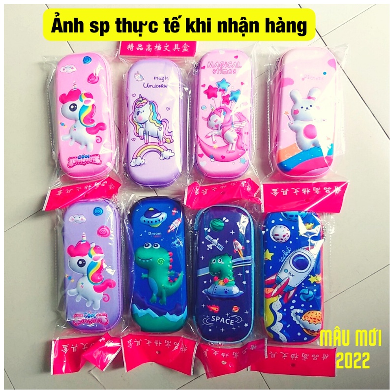 Bóp Viết, Hộp Bút 3D Nổi Cao Cấp Hình Siêu Nhân, Phi Thuyền, Thỏ Hồng, Pony, Chống Sốc, Hộp đựng bút cho bé