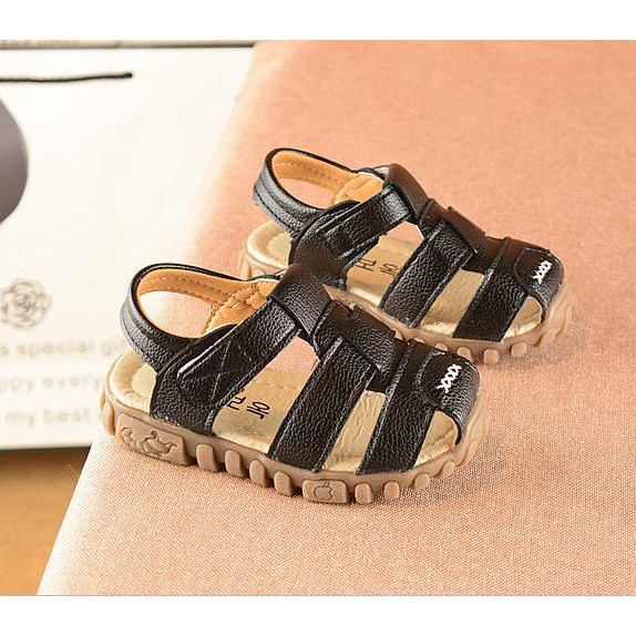 Sandal rọ bé trai chất da đế cao su lót da êm chắc chân SD25