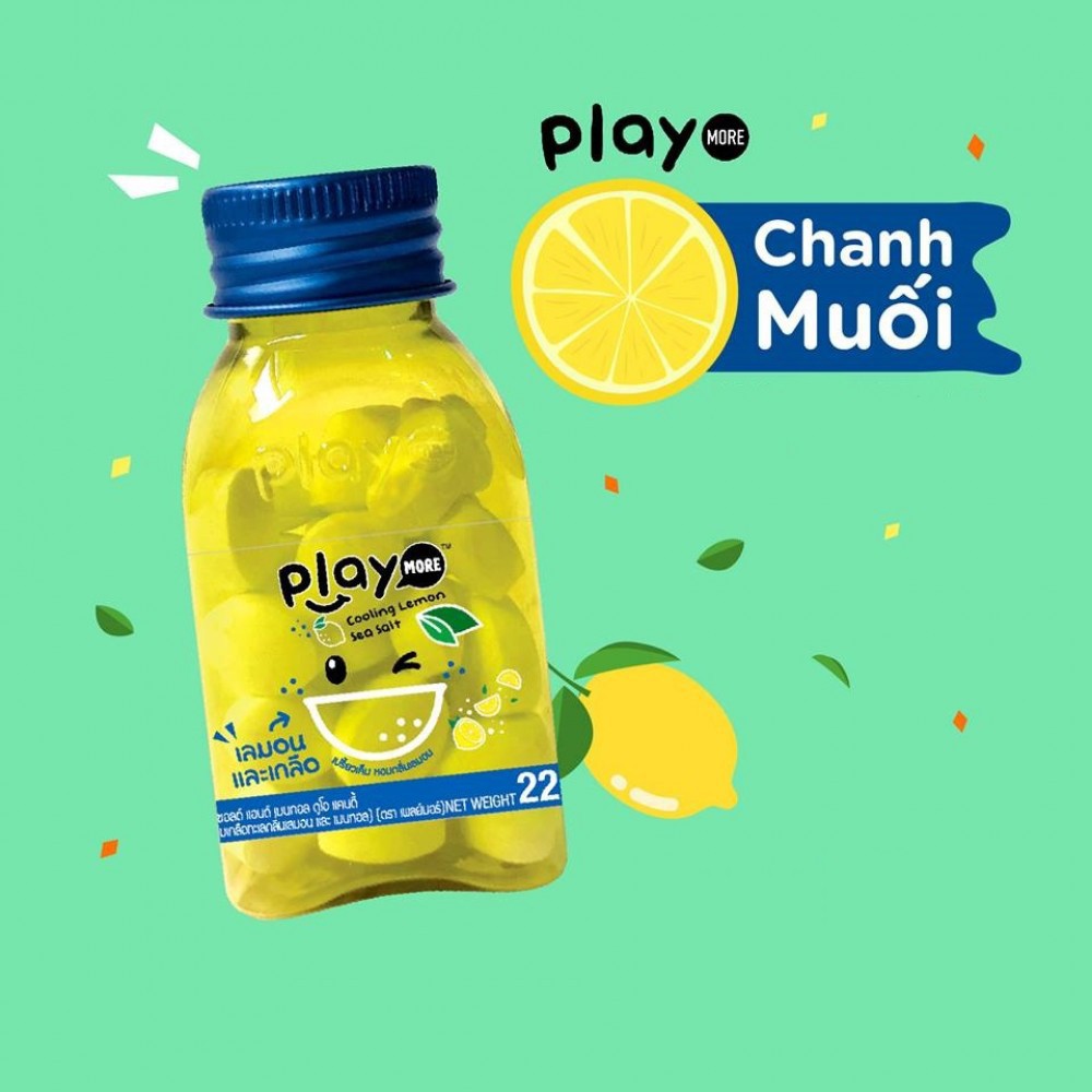 Combo 6 Hũ Kẹo Play More Thái Lan 22g (6 Vị)