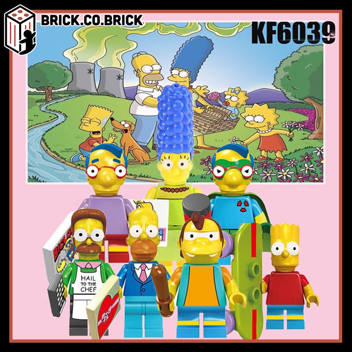 KF6039 - Đồ chơi lắp ráp minifig và non lego- Xếp hình mô hình sáng tạo nhân vật phim hoạt hình Gia đình Simpson