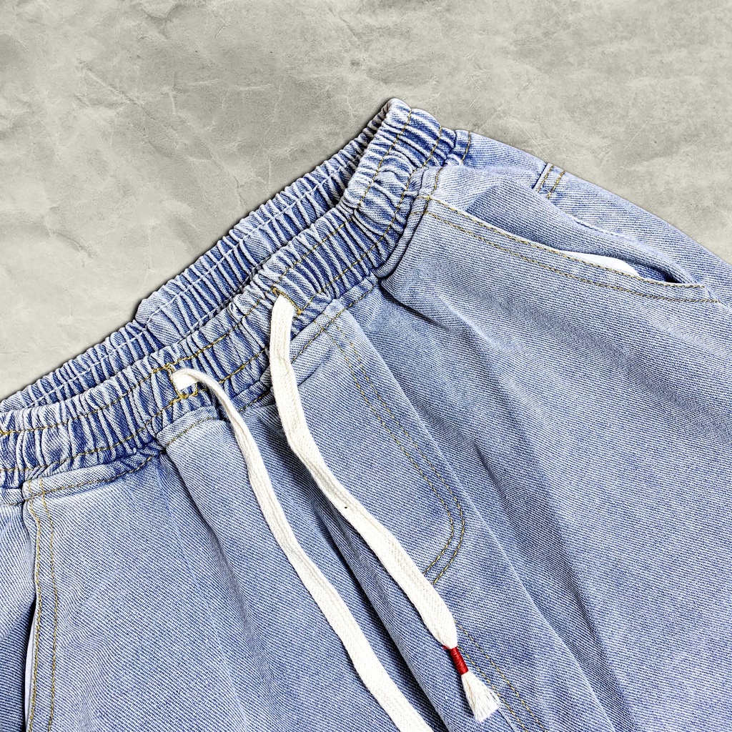 Quần DACretro Jean Baggy lưng thun ống rộng suông Vintage