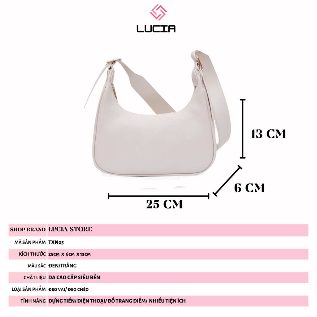 Túi xách nữ đeo chéo dáng thuyền da dày hàng đẹp thời trang mẫu mới LUCIA STORE TXN05