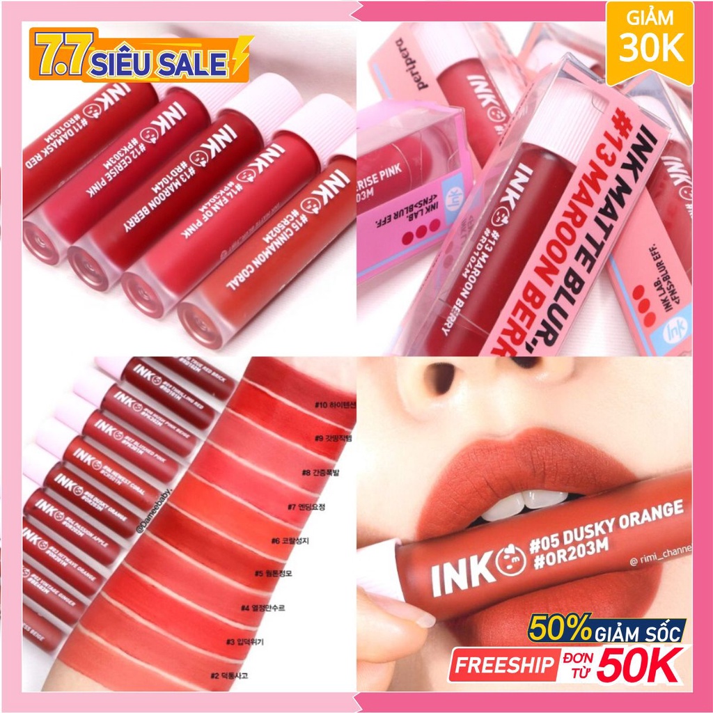 Son Kem Lì Peripera Ink Matte Blur Tint Siêu Mịn - Hàn Quốc 3.8gr (có Bill)
