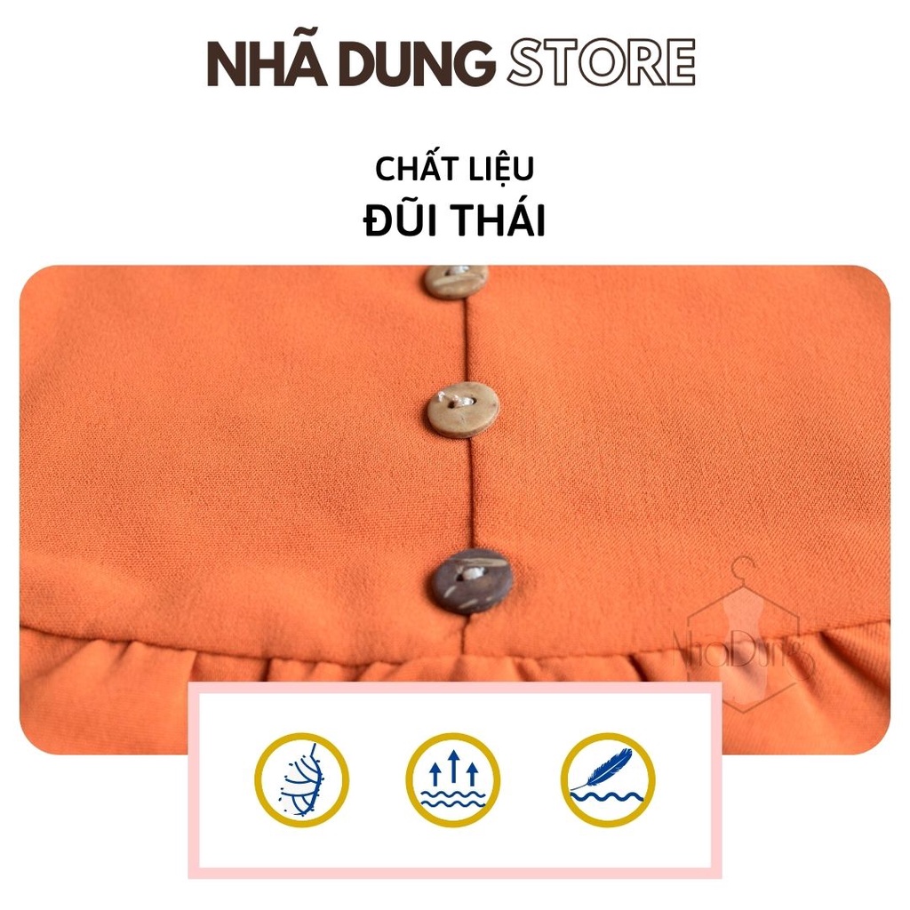 Đồ bộ nữ mặc nhà đồ ngủ nữ sát nách vải đũi không nhăn 4 nút Nhã Dung Store dưới 65kg siêu mát mẻ kiểu dáng dễ thương