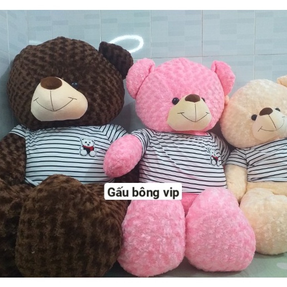 Gấu Bông Teddy Mặc Áo Cute Size 1m-1m2-1m4-1m7 Khổng Lồ, chất liệu lông hoa hồng cao cấp