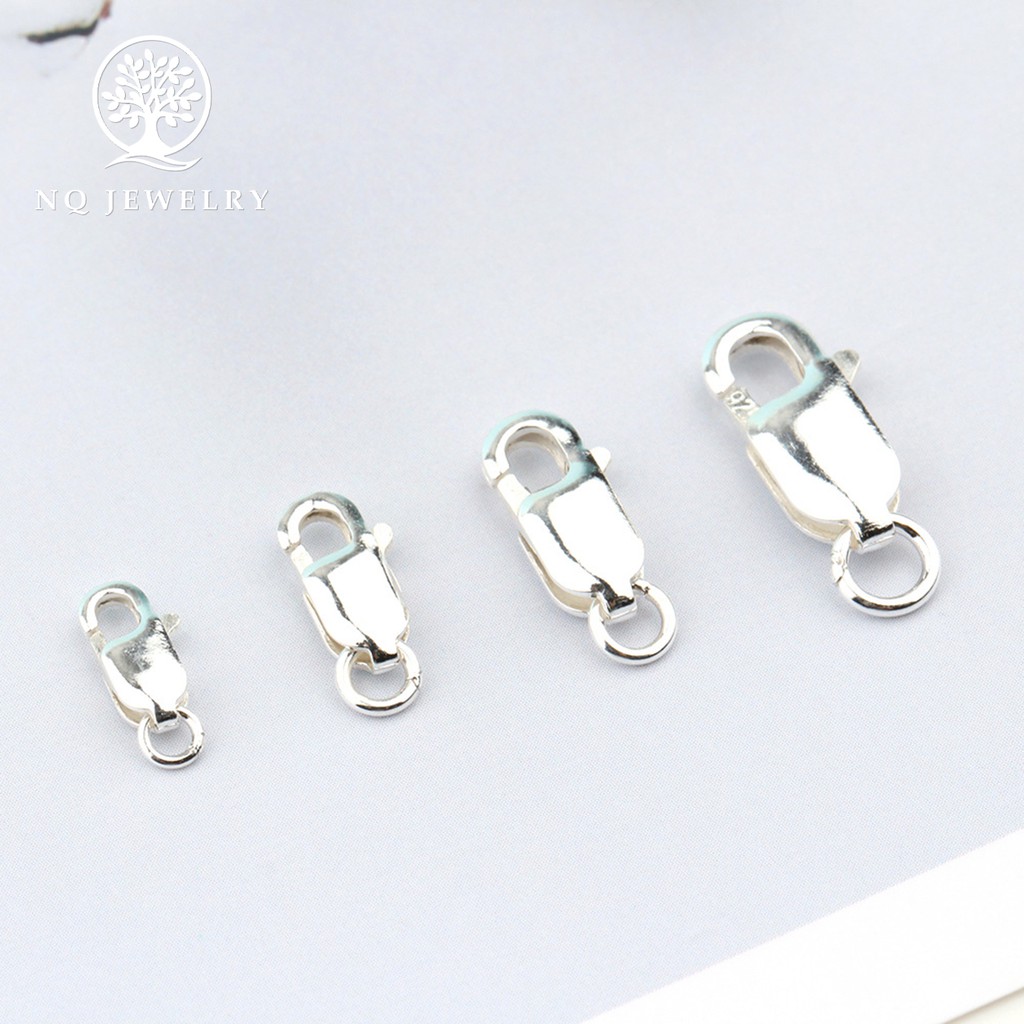 Charm bạc móc khóa kết vòng tay, dây chuỗi 10mm - NQ Jewelry