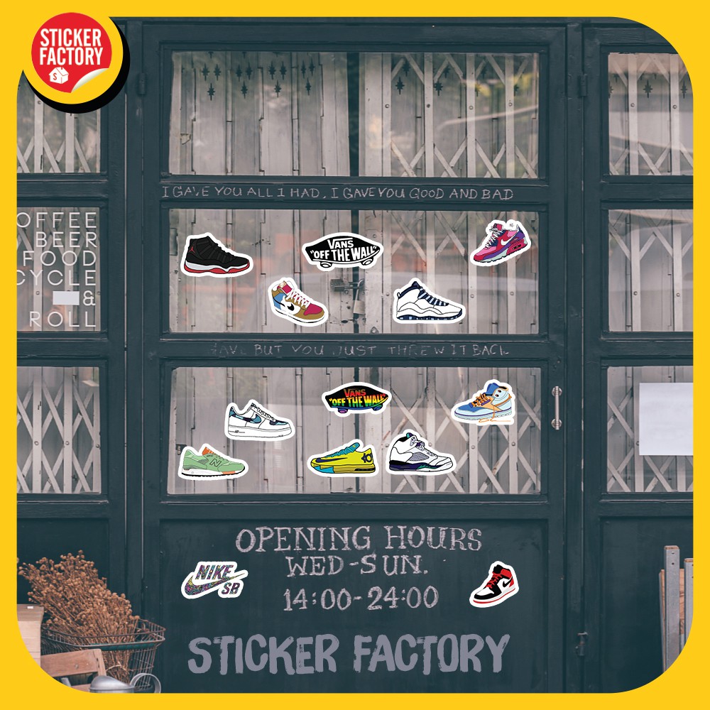 Sneaker - hộp set 100 sticker decal hình dán nón bảo hiểm , laptop, xe máy, ô tô - STICKER FACTORY