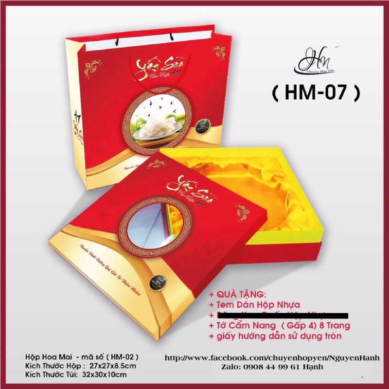 HỘP HM-NL ĐỰNG YẾN SÀO 100g TINH