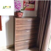 Tủ giày thông mình 3 tầng, kệ giày gỗ PUCA cao cấp 80cm*28cm*1m15