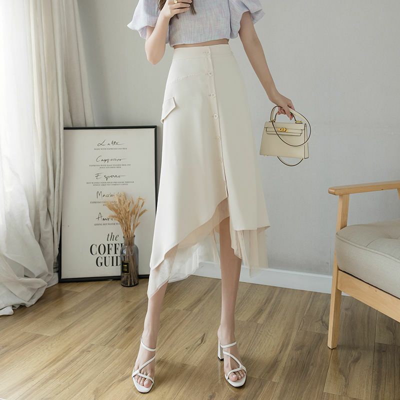 chân váy pha ren cao cấp siêu nhẹ giá xả lẻ sz sau sỉ 2 màu kem cam