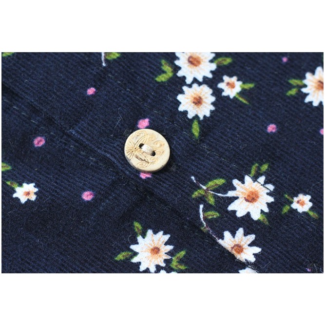 (Sẵn Xanh M) Order 15 ngày - Váy chất nhung babydoll họa tiết hoa | BigBuy360 - bigbuy360.vn