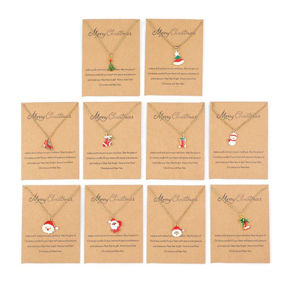 Vòng cổ Mặt Tráng Men Hình Ông Già Noel Cây Thông Noel Độc Đáo