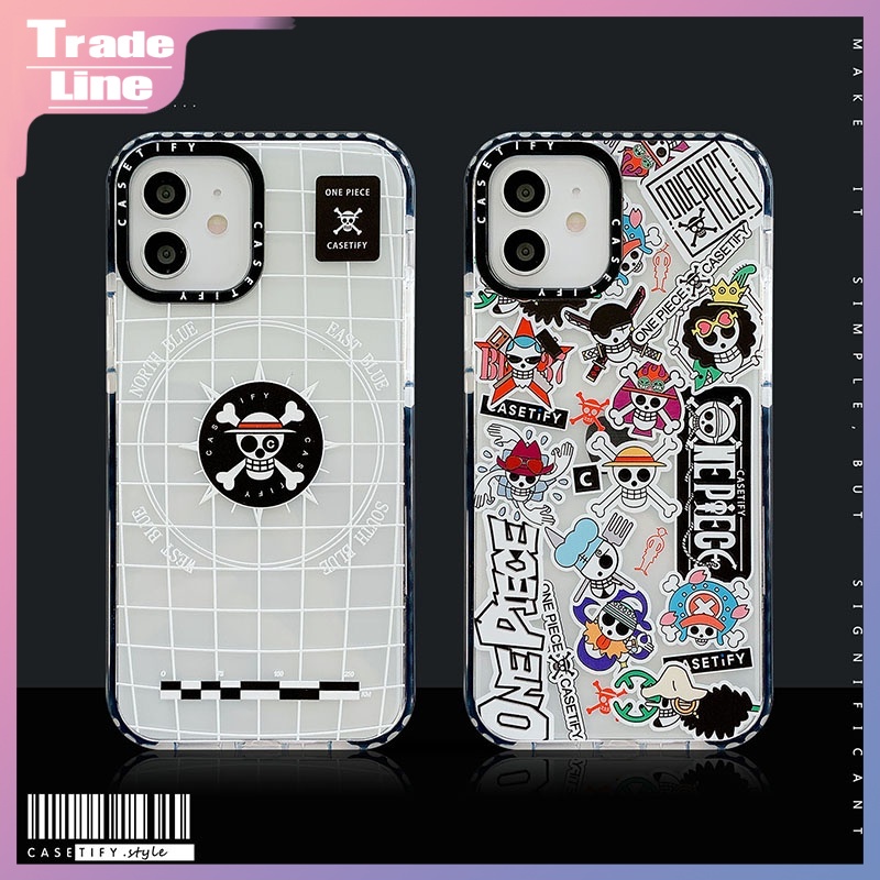 Cartoon sign Manhua style One Piece's Banner Phone Case Casing IPhone 11 12 Pro Max X Xs Max XR 8 7 Plus Casetify  Ốp lưng iphone viền trong chống ố 