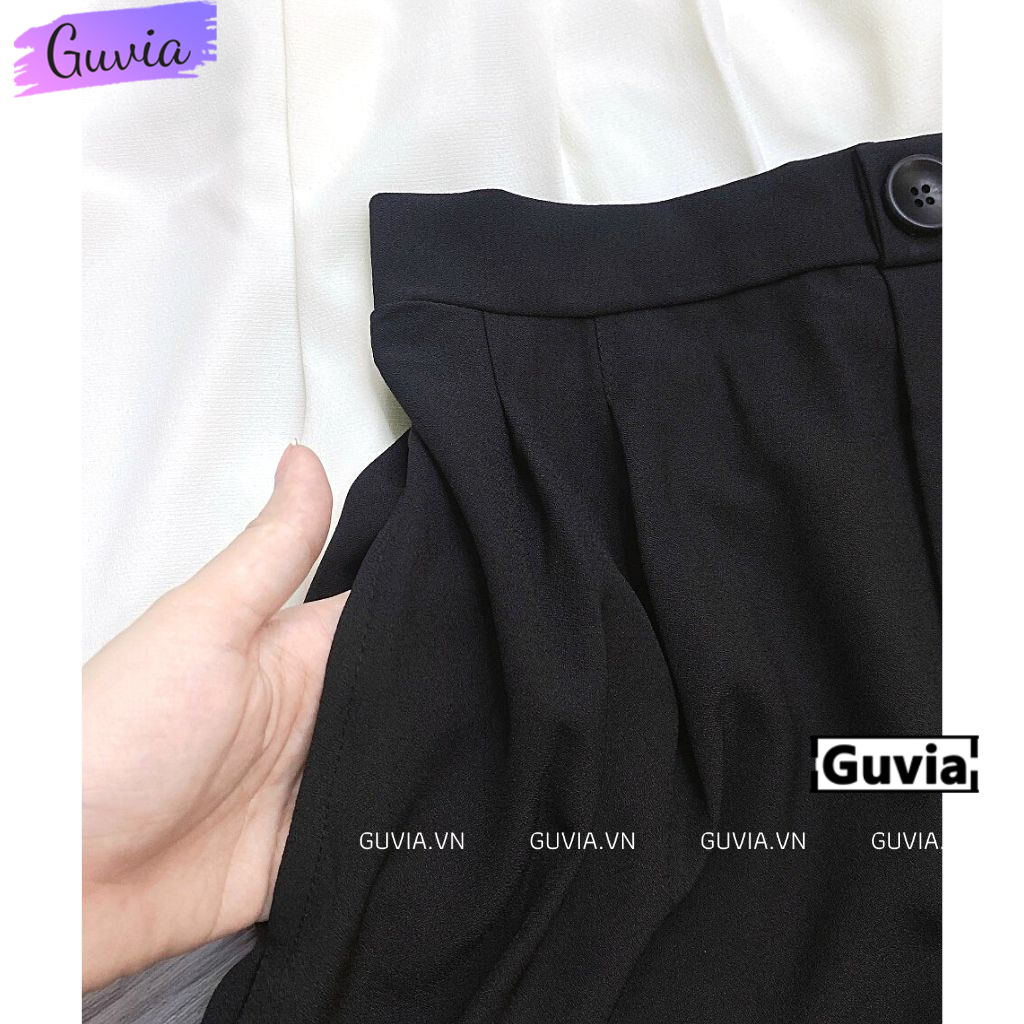 Chân Váy CÀI NÚT Kiểu Giả Váy Ôm Body Chất Tuyết Mưa, Chân Váy Có Lót Trong Lưng Cạp Cao Tôn Dáng Thời Trang GUVIA CV13