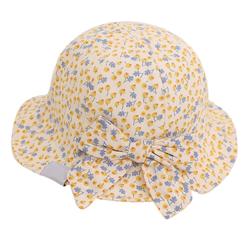 Mũ Tai Bèo Chống Nắng Đính Nơ Có Dây Đeo Chống Gió Thời Trang Mùa Hè Cho Bé