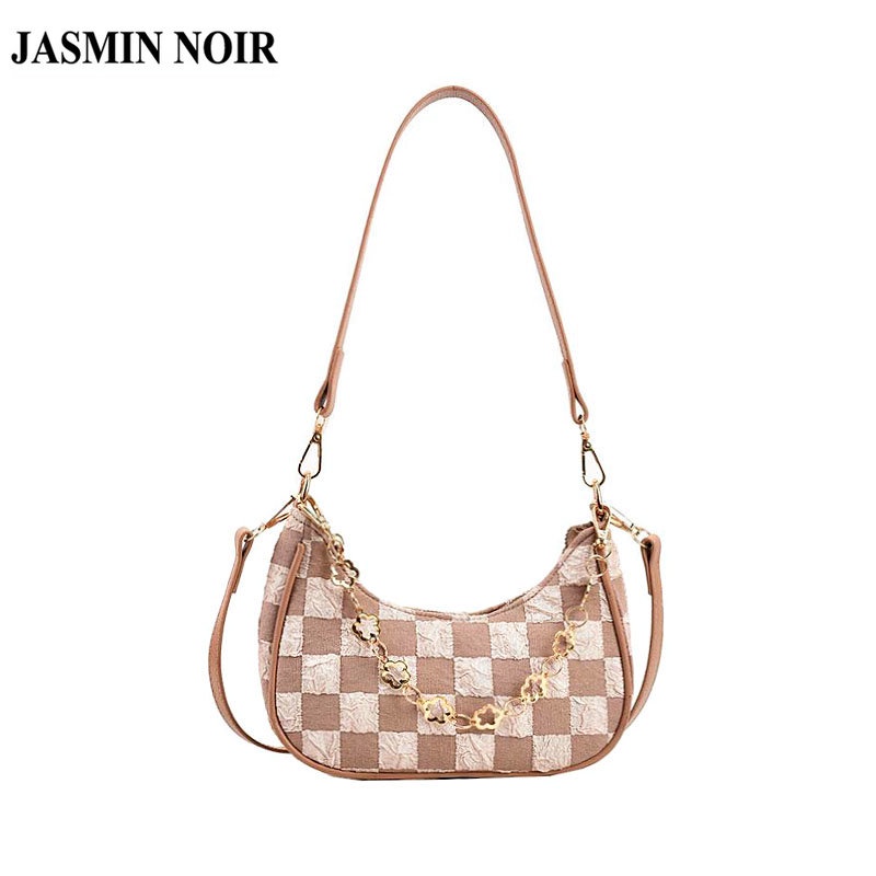 Túi Xách JASMIN NOIR Đeo Chéo Họa Tiết Sọc Caro Thời Trang Cho Nữ