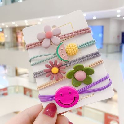 set 5 dây cột tóc nhiều hình cho bé gái