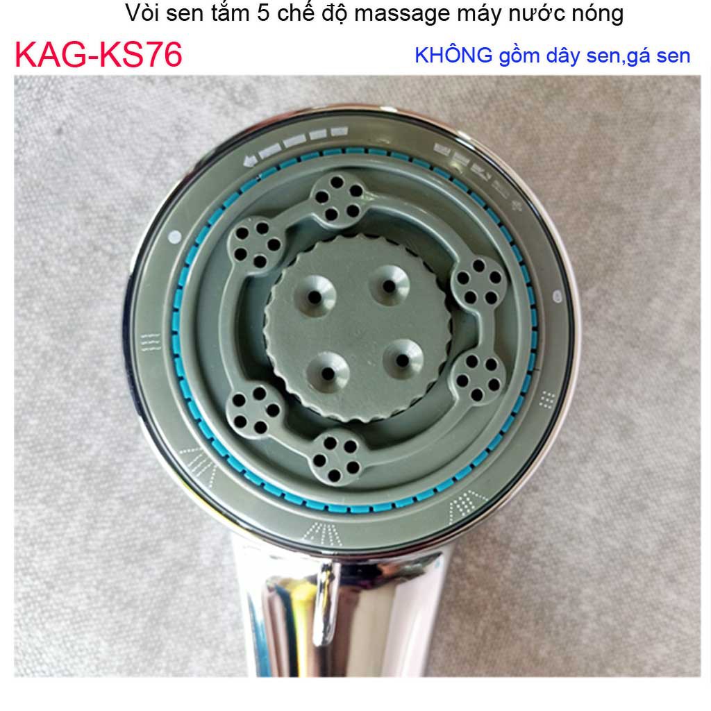 vòi sen máy nước nóng trực tiếp KAG-KS76 ( không dây sen) vòi hoa sen chuyên dùng cho máy nước nóng 5 chế độ nước mạnh