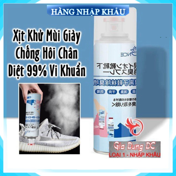 [Cam Kết Loại 1] Xịt khử mùi giày Nano Bạc mùi dịu nhẹ 260ml chai xịt ngược khử mùi giày dép tủ giày hiệu quả